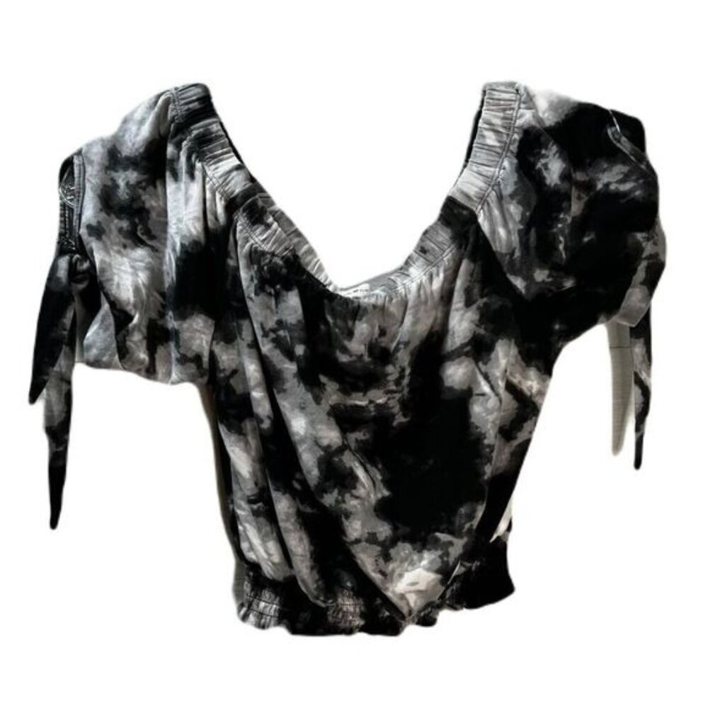 Derek Heart Tie-Dye Crop Top‎ Cinch Hem Small